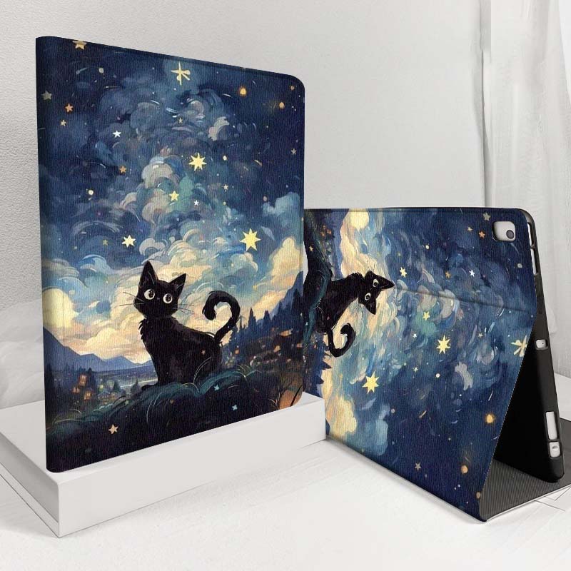 Samsung Tablet S11 Accessories - Karikatür Van Gogh Kedisi Samsung Galaxy